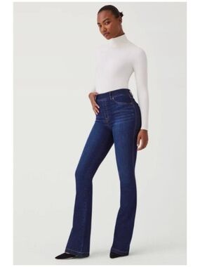 Spanx Dark Wash Pull On Flare Jeans- XL